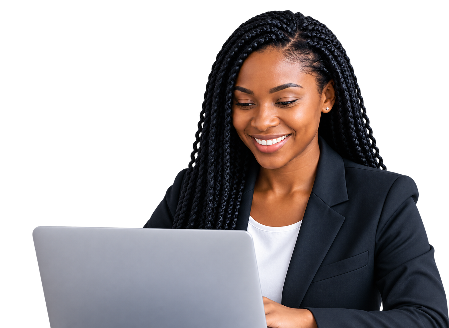 Professional woman creating her CV